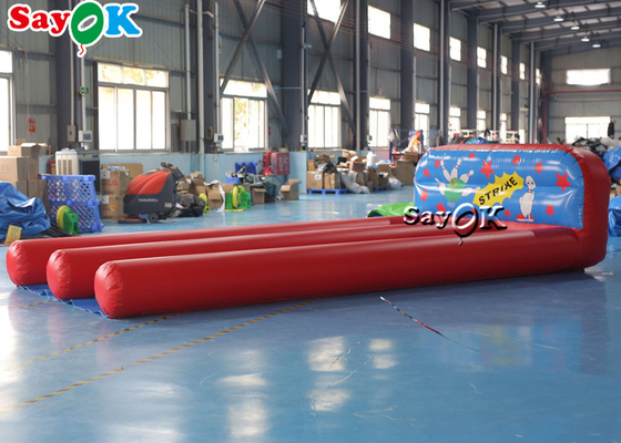 PVC Inflatable Bowling Alley 19.69*9.84ft Outdoor Bowling Carnival Game