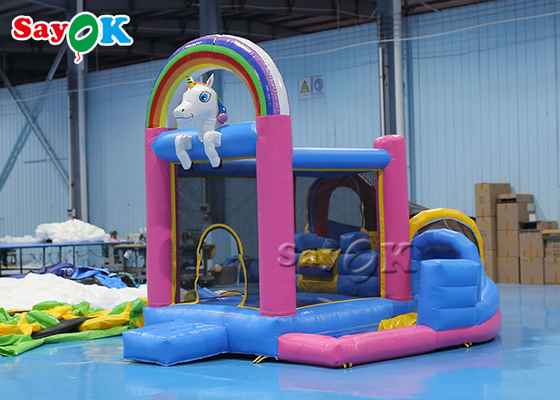 Small Kids PVC Unicorn Inflatable Bounce House Indoor Blow Up Trampoline