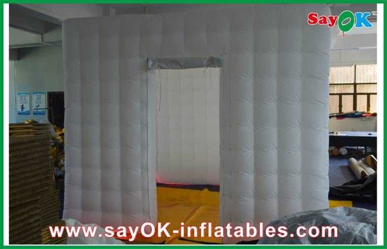Exhibition One Front Door Blow Up Photo Booth Inflatable With Lighting