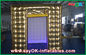 Purple / Green Inflatable Photo Booth With Golden Curtain Christmas Use