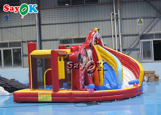 Cartoon Mouse Theme Inflatable Bounce House Water Slide 4.6x4.3x 3.1m