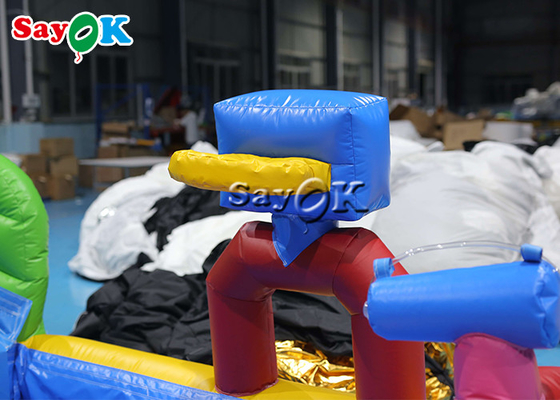 Inflatable Bouncy Slides Custom Backyard Robot Themed Inflatable Water Slide With Pool