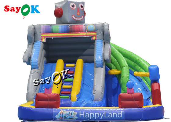 Inflatable Bouncy Slides Custom Backyard Robot Themed Inflatable Water Slide With Pool
