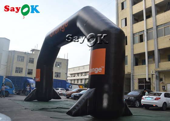 Inflatable Start Line Black PVC Tarpaulin Inflatable Entrance Arch For Park Supermarket