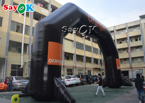 Inflatable Start Line Black PVC Tarpaulin Inflatable Entrance Arch For Park Supermarket