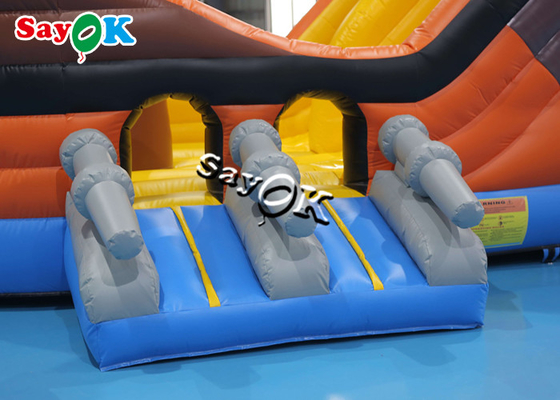 Commercial PVC Pirate Ship Themed Inflatable Bounce Castle For Kids / Adults