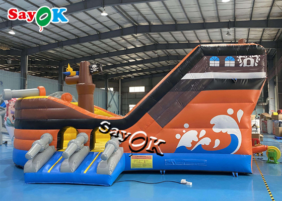 Commercial PVC Pirate Ship Themed Inflatable Bounce Castle For Kids / Adults