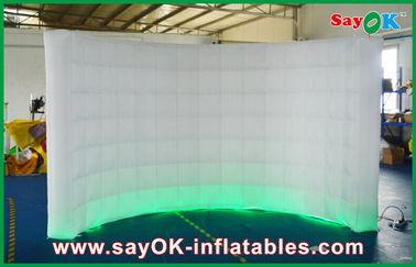 Small Photo Booth 3m Lx2m H White LED Inflatable Wall 210D Oxford Cloth With Light And Blower