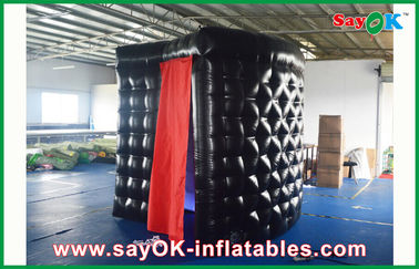 Inflatable Party Decorations PVC Coating Black Inflatable Photo Booth Rental Waterproof Strong Picture Box