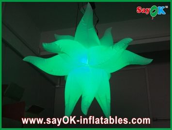 Purple Green Fireproof Giant Inflatable Stars LED Light For Party Decorations