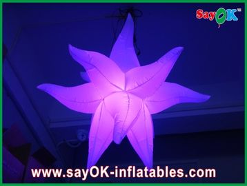 Purple Green Fireproof Giant Inflatable Stars LED Light For Party Decorations