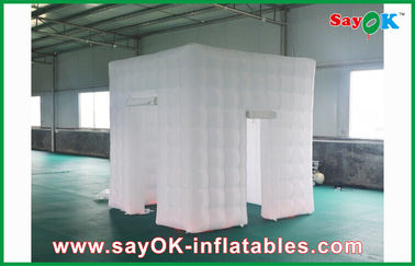 Inflatable Photo Studio White Portable Inflatable Square Photo Booth With Led Lights With 2 Doors