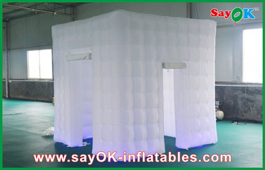 Inflatable Photo Studio White Portable Inflatable Square Photo Booth With Led Lights With 2 Doors