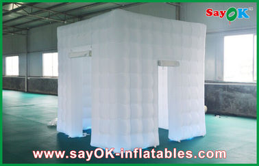 Inflatable Photo Studio White Portable Inflatable Square Photo Booth With Led Lights With 2 Doors