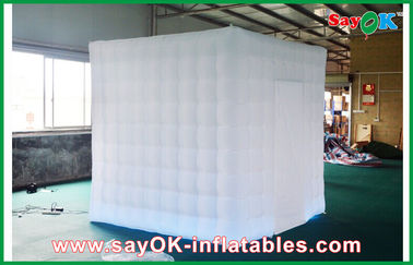 Inflatable Photo Studio White Portable Inflatable Square Photo Booth With Led Lights With 2 Doors