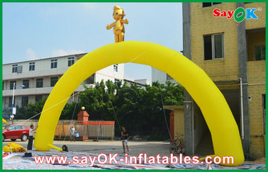 Inflatable Rainbow Arch Customized Yellow Fire - Proof Finish Line Inflatable Arch For Sports Games