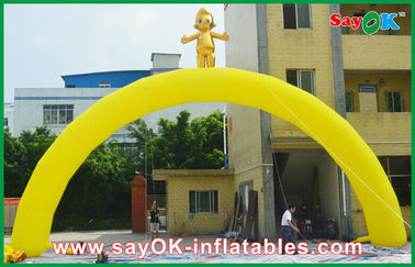 Inflatable Rainbow Arch Customized Yellow Fire - Proof Finish Line Inflatable Arch For Sports Games