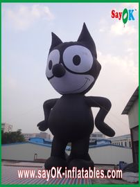 Blow Up Cartoon Characters Inflatable Black Cat / Strong Oxford Cloth Inflatable Animal Cartoon Height 8m