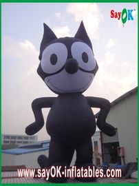 Blow Up Cartoon Characters Inflatable Black Cat / Strong Oxford Cloth Inflatable Animal Cartoon Height 8m