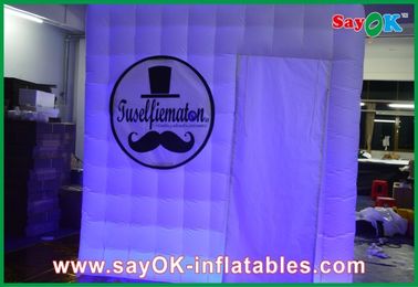 Funny Photo Booth Props Exhibitions Inflatable Photo Booth Enclousre Portable Led Cube Led Lighting