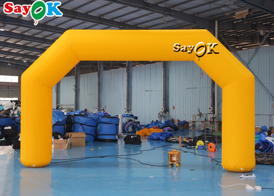 Yellow Custom Inflatable Arch PVC Tarpaulin , Inflatable Race Arch Logo Printing