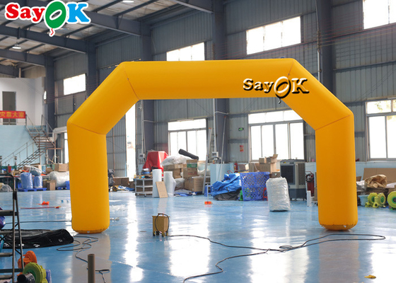 Yellow Custom Inflatable Arch PVC Tarpaulin , Inflatable Race Arch Logo Printing