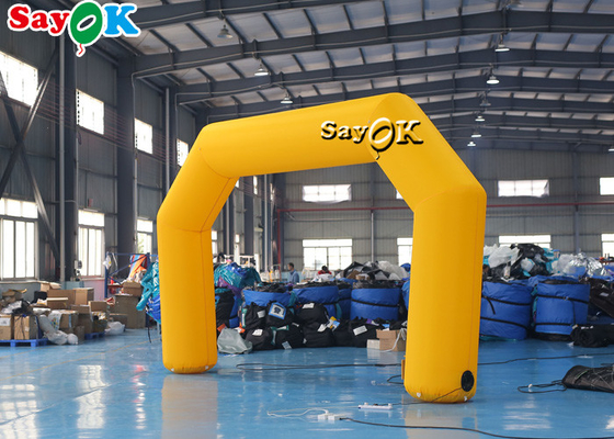 Yellow Custom Inflatable Arch PVC Tarpaulin , Inflatable Race Arch Logo Printing
