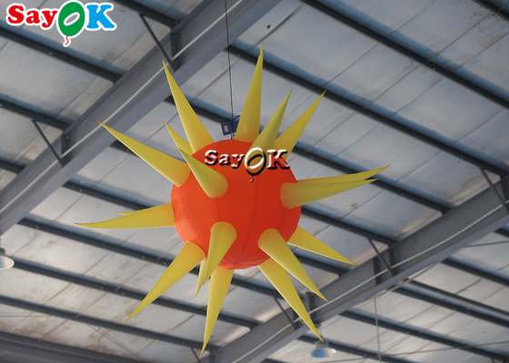 Ceiling Suspended Inflatable LED Spike Ball For Club Stage Party Event Decoration