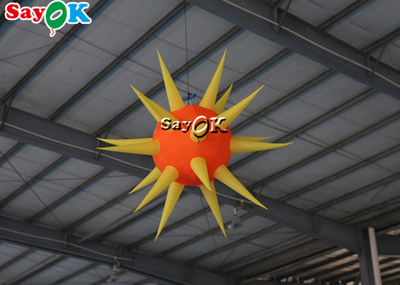 Ceiling Suspended Inflatable LED Spike Ball For Club Stage Party Event Decoration