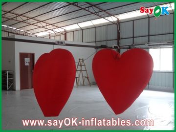 Lovely Big Red Inflatable Heart With Led Lights For Festival , Diameter 1.5M