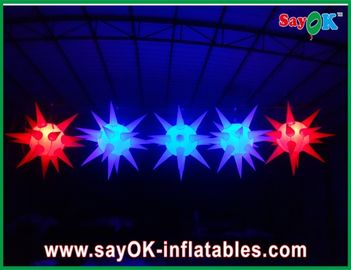 Versatile Stage Decoration Led Lighting Inflatable Star For Event , Red / Blue