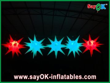 Versatile Stage Decoration Led Lighting Inflatable Star For Event , Red / Blue