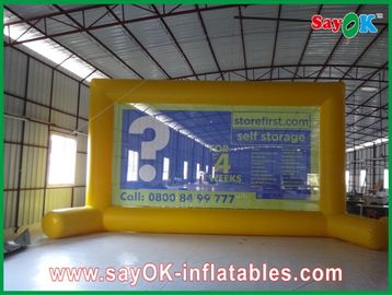 Air Screen Outdoor Yellow Inflatable Movie Screen Advertising Billboard With Durable PVC Tarpaulin