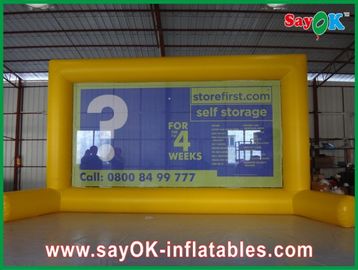 Air Screen Outdoor Yellow Inflatable Movie Screen Advertising Billboard With Durable PVC Tarpaulin