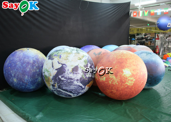 LED Huge Hanging Inflatable Lighting Decoration Eight Planets PVC Material