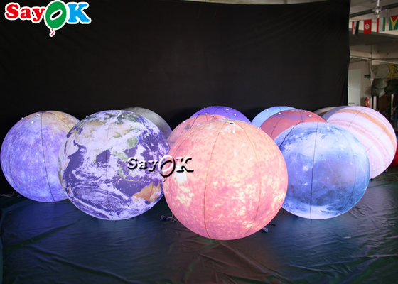 LED Huge Hanging Inflatable Lighting Decoration Eight Planets PVC Material