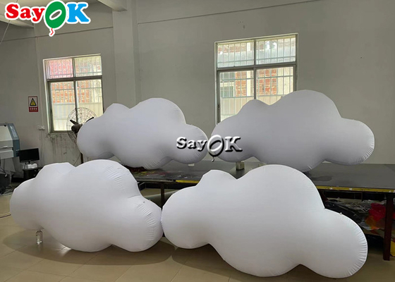 210D Oxford Custom Inflatable Products Ceiling Hanging PVC Cloud Balloon With LED Lights