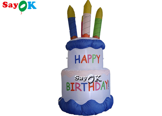 Backyard Party PVC Plastic Inflatable Birthday Cake For Decorations