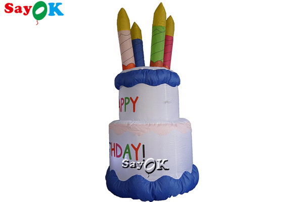 Tarpaulin Blow Up Birthday Cake Yard Decoration Inflatable Advertising Cake