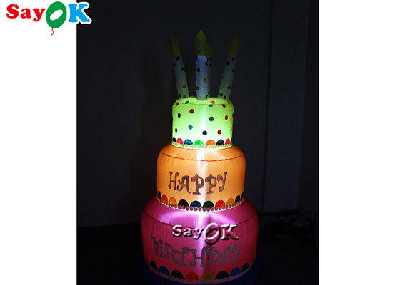 Backyard Party PVC Plastic Inflatable Birthday Cake For Decorations