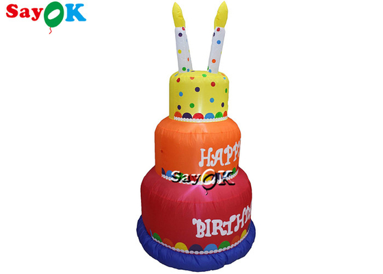 Tarpaulin Blow Up Birthday Cake Yard Decoration Inflatable Advertising Cake