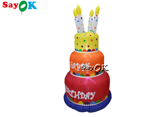 Tarpaulin Blow Up Birthday Cake Yard Decoration Inflatable Advertising Cake