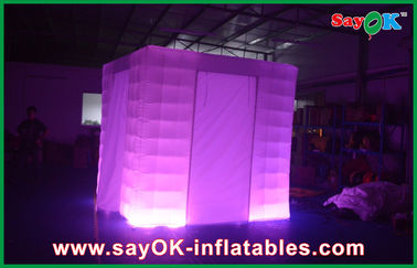 Inflatable Party Decorations Square 210D Polyester Cloth Vintage Photo Booth With Led Lighting