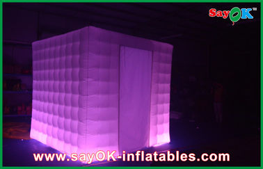 Inflatable Party Decorations Square 210D Polyester Cloth Vintage Photo Booth With Led Lighting