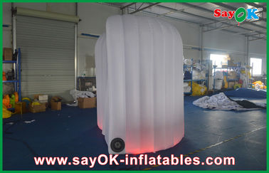Photo Booth Decorations Giant Oxford Cloth Led Inflatable Photo Booth With 2 Doors White