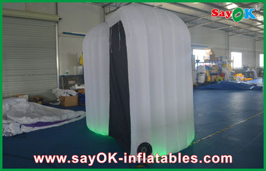 Mobile Photo Booth Green Inflatable Photo Booth Enclosure Round For Advertisement / Park