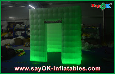 Inflatable Photo Booth Enclosure LED Lighting Air Inflatable , Large Inflatables Event Red / Green