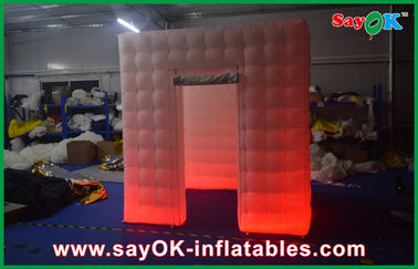 Inflatable Photo Booth Enclosure LED Lighting Air Inflatable , Large Inflatables Event Red / Green