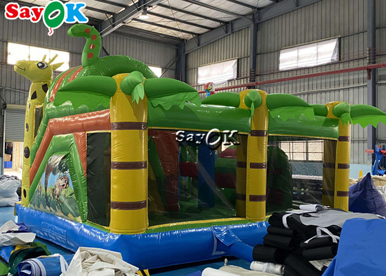 Zoo Themed Inflatable Bounce House Children'S Playground Water Slide