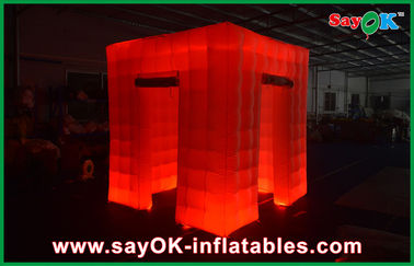 Event Booth Displays 2 Opening Door Cube Light Inflatable Photo Booth With Top Led